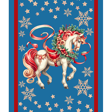Полотно вафельное 50 см наб 29403-2 Сказочный конь