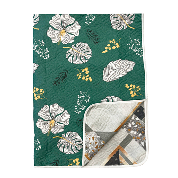 Покрывало двустороннее Комфорт Тропики на зеленом
