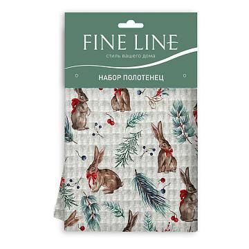 Комплект вафельных полотенец Fine Line 62034-1 Рождество