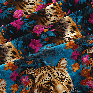 Бязь Премиум 220 см набивная 72043-1 Тропический бриз