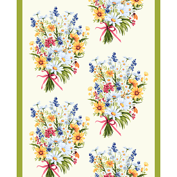 Полотно вафельное 50 см наб 29433-1 Весенний букет