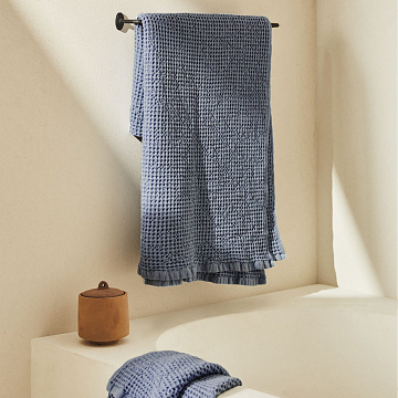 Полотно вафельное 150 см гладкокрашеное арт. 169 рис 86095-13 серо-голубой АК