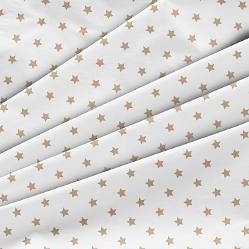 Перкаль 150 см наб 64017-3 Бежевые звезды на белом