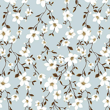 Перкаль 150 см наб 64047-1 Цветущий миндаль голубой