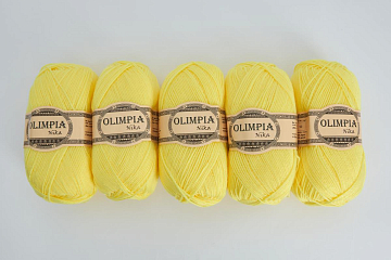 Пряжа для ручного вязания Олимпия Ника/Olimpia Nika цв.G2 лимон 5шт*100г