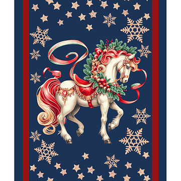 Полотно вафельное 50 см наб 29403-3 Сказочный конь