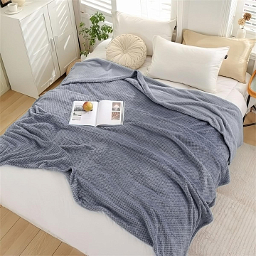 Плед велсофт Все ДOMA/Vse DOMA пиноли, цвет сине-серый