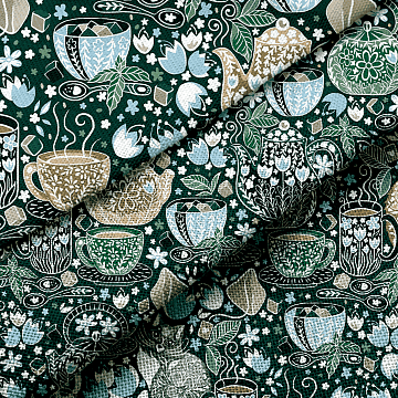 Рогожка 150 см наб 29316-1 Чаепитие