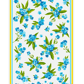 Полотно вафельное 50 см наб 29311-1 Незабудки