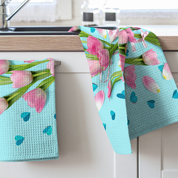 Полотно вафельное 50 см наб 5611-1 Нежный тюльпан