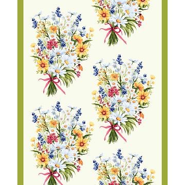 Полотно вафельное 50 см наб 29433-1 Весенний букет