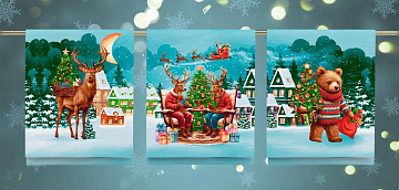 Рогожка 150 см наб арт. 904 29383-1 Праздник к нам приходит