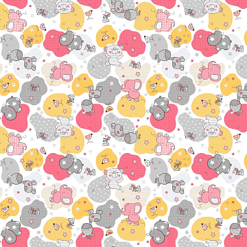 Фланель 90 см 21221-3 Звездные слоники