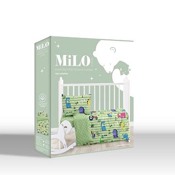 КПБ Milo by Fine Line Поплин 64042-1/64017-5 Олли на зеленом