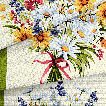 Полотно вафельное 50 см наб 29433-1 Весенний букет