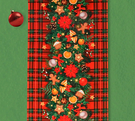 Ткань для шитья вафельное полотно 50х220 см Новый год