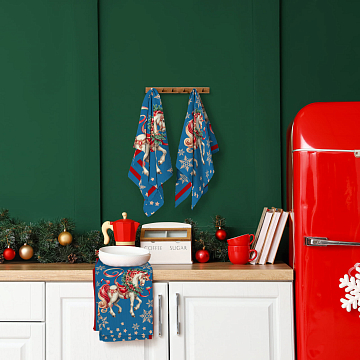 Полотно вафельное 50 см наб 29403-2 Сказочный конь