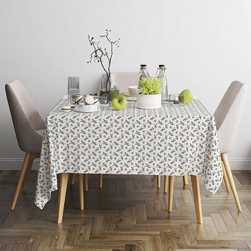 Рогожка 150 см наб арт. 904 40602-3 Елочные золотые игрушки №1 бежевый