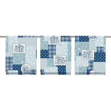 Полотно вафельное 150 см наб 29393-2 Новогодний пэчворк