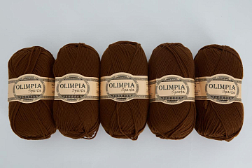 Пряжа для ручного вязания Олимпия Спарта/Olimpia Sparta цв.IR14 шоколад 5шт*100г