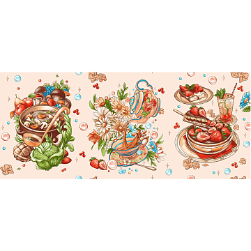 Рогожка 150 см наб арт. 904 29342-1 Вкусности