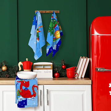 Полотно вафельное 150 см 29213-1 Веселые драконы