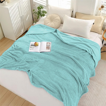 Плед велсофт Все ДOMA/Vse DOMA Блю Тиффани, цвет мятный, пиноли ролик