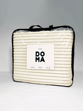 Плед велсофт Все ДOMA/Vse DOMA полоса 1 см., цвет молочный, чемодан