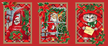 Полотно вафельное 150 см 29218-1 Новогодние открытки