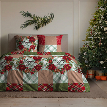 Перкаль 220 см 7228-1 Новогодний пэчворк