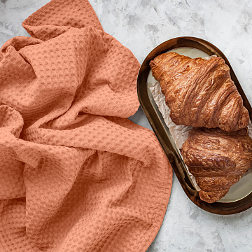 Полотно вафельное 150 см гладкокрашеное арт. 169 86106-2 светло-оранжевый АК