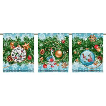 Полотно вафельное 150 см наб 29388-1 Новогодние гуси