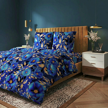 Бязь Премиум 220 см наб 72241-1 Сапфировый букет