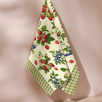 Полотно вафельное 50 см наб 29439-1 Сладкие ягодки