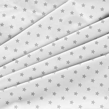 Перкаль 150 см наб 64017-1 Серые звезды на белом