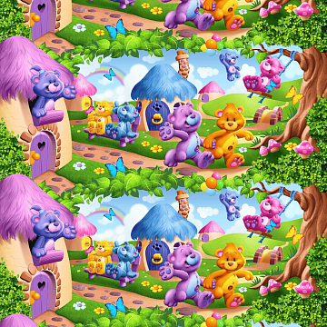 Бязь наб 150 см Премиум 4614-1 Радужные мишки