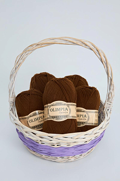 Пряжа для ручного вязания Олимпия Спарта/Olimpia Sparta цв.IR14 шоколад 5шт*100г