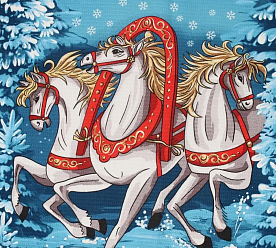 Вафельное полотно 50х192 см Новый год