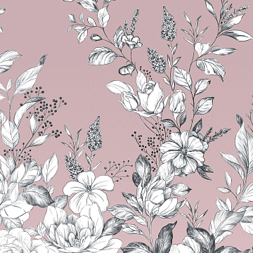 Бязь Премиум 220 см наб 50214-5 Розалия на ягодно-розовом