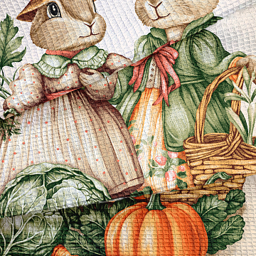 Полотно вафельное 50 см наб 29441-1 Кролики