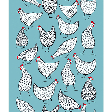 Полотно вафельное 50 см наб 62194-1 Поляна курочек