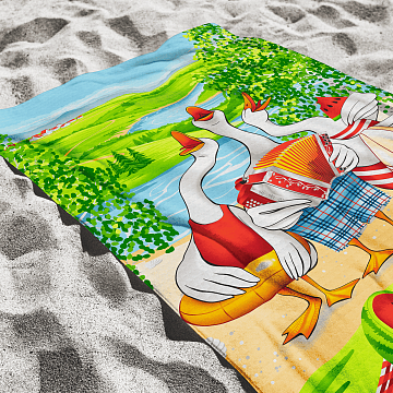 Полотно вафельное 150 см наб 29333-1 Веселые гуси