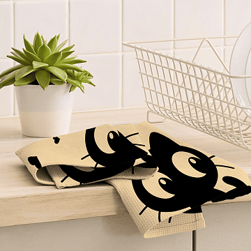 Полотно вафельное 50 см наб 29314-1 Котята