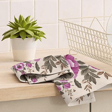 Полотно вафельное 50 см наб 29322-2 Королевский пион