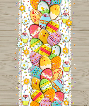 Дорожка 50 см наб 30204-1 Пасхальные пряники