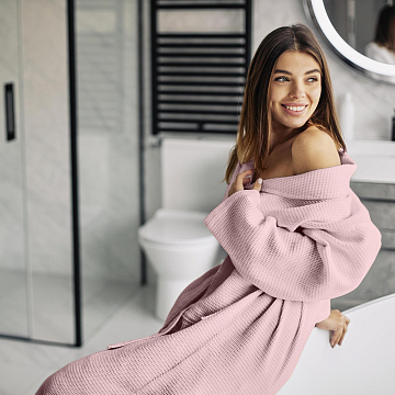 Полотно вафельное 150 см гладкокрашеное арт. 169 86143-3 розовый АК