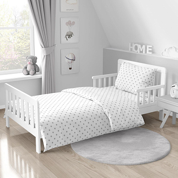 Перкаль 150 см наб 64017-1 Серые звезды на белом