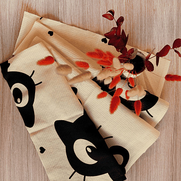 Полотно вафельное 50 см наб 29314-1 Котята