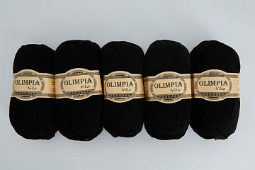 Пряжа для ручного вязания Olimpia Nika цв.G20 черная 5шт*100г