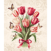 Полотно вафельное 50 см наб 29494-1 Тюльпановые искры